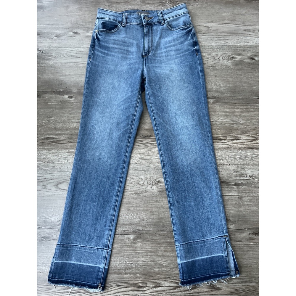 DL1961 Mara Ankle High Rise Straight Jean Raw Hem Womens 27